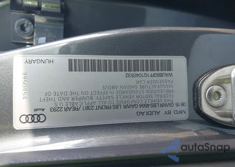 2016 Audi A3 2.0T Premium from USA, damaged, VIN WAUB8GFF1G1040532